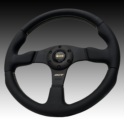 MOMO CORSEステアリング 35π ホーンボタン付き RACE NOTO BLACK/GOLD 350mm(AL-02)