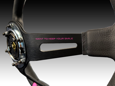 MOMO ドリフト ステアリング 350mm DRIFT PINK RIBBON 350mm（AL-04)